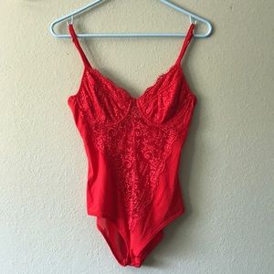 Red lace bodysuit